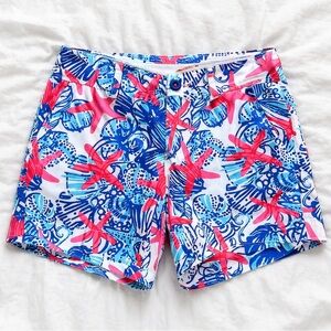Sz 0 Lilly Pulitzer Callahan Shell Print Shorts NWT Coastal